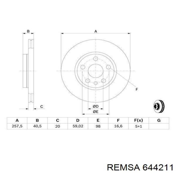 Купити 644211 Remsa Ротор гальмівний