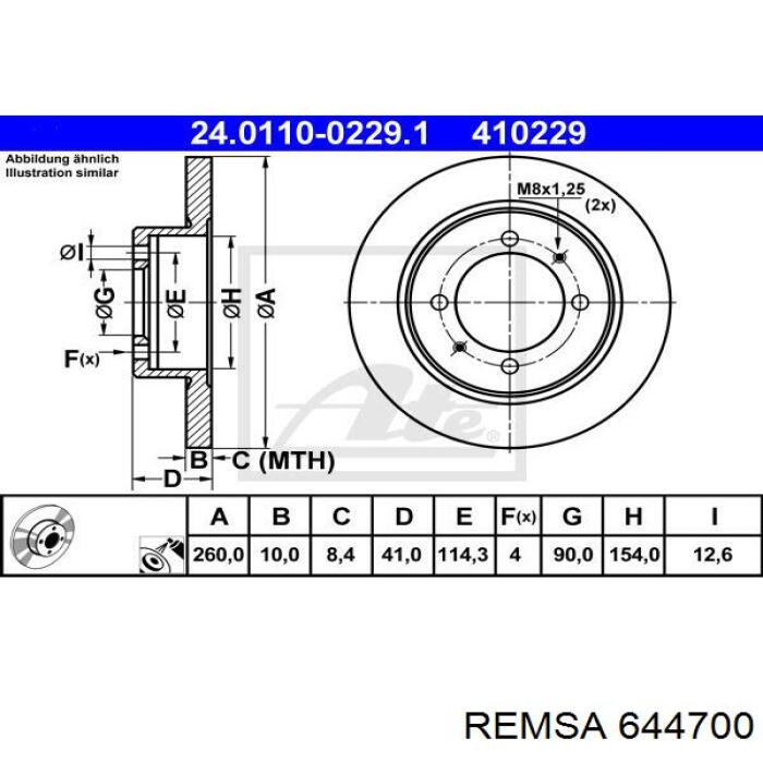 Задні дискові гальма Remsa 644700 ціна, від 26.96 USD