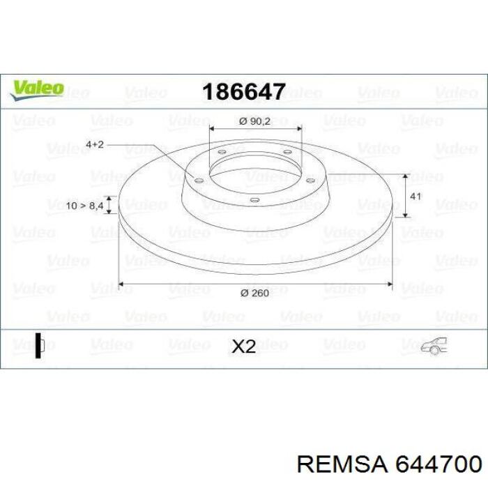 Купити 644700 Remsa Диск заднього гальма