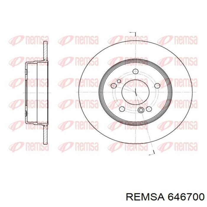 646700 Remsa диск гальмівний задній