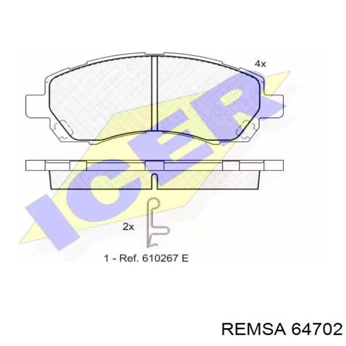 Купити 64702 Remsa Колодки гальмівні передні, дискові