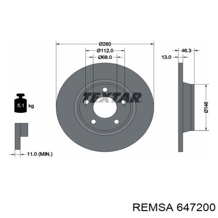 Купити 647200 Remsa Ротор гальмівний