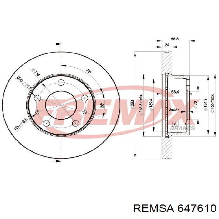 Купити 647610 Remsa Ротор гальмівний