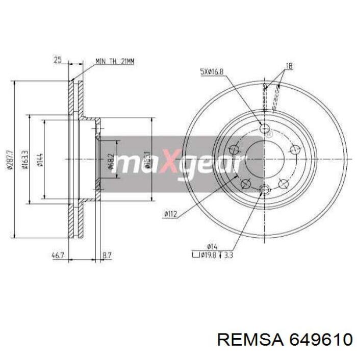 Купити 649610 Remsa Ротор гальмівний