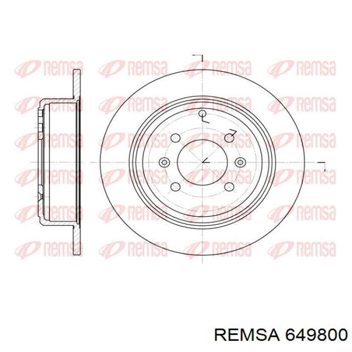 649800 Remsa диск гальмівний задній
