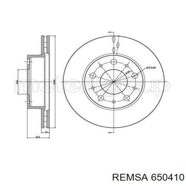 Гальмівні диски передні 650410 Remsa