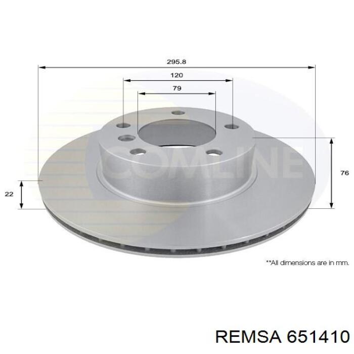 Диск переднього гальма Remsa 651410 ціна, від 46.41 USD