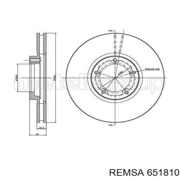 651810 Remsa диск гальмівний передній