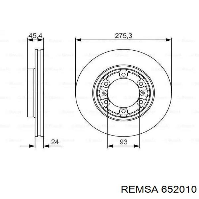 Диск гальмівний передній Remsa 652010