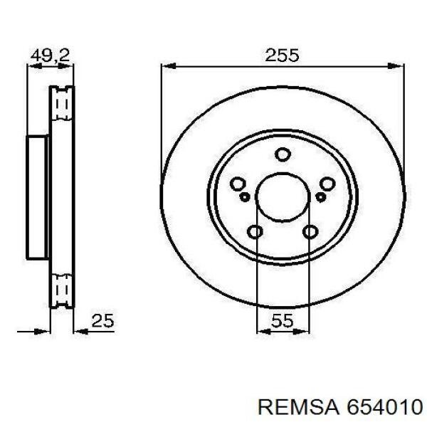 654010 Remsa диск гальмівний передній