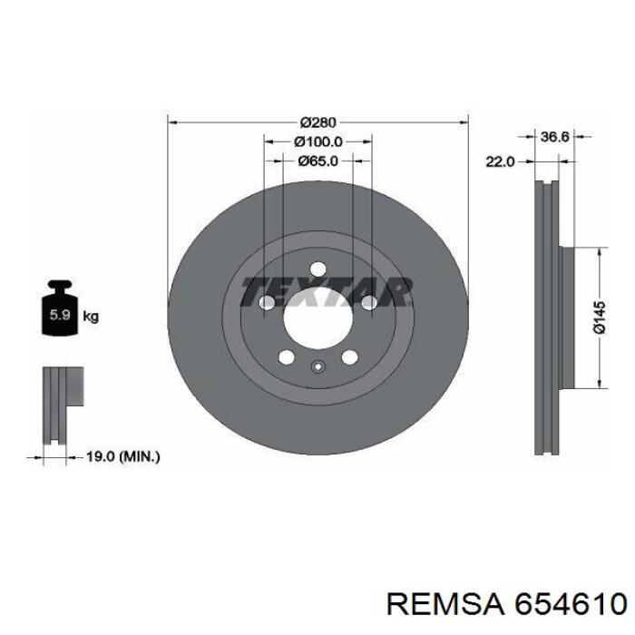 Купити 654610 Remsa Ротор гальмівний
