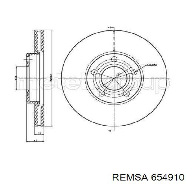 654910 Remsa Гальмо дискове переднє