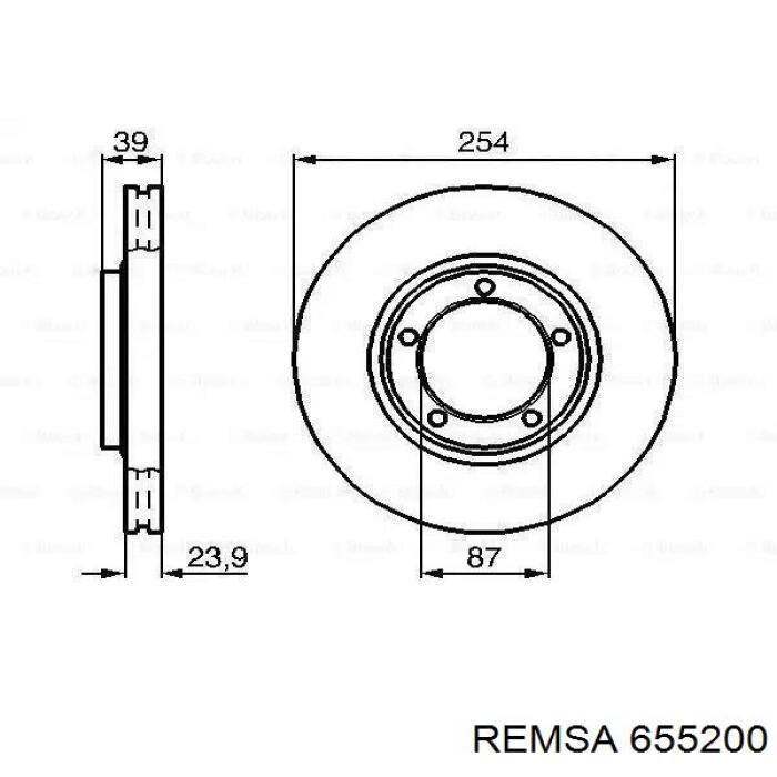 Купити 655200 Remsa Диск заднього гальма