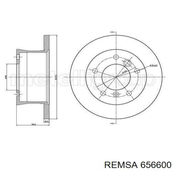 Купити 656600 Remsa Диск заднього гальма