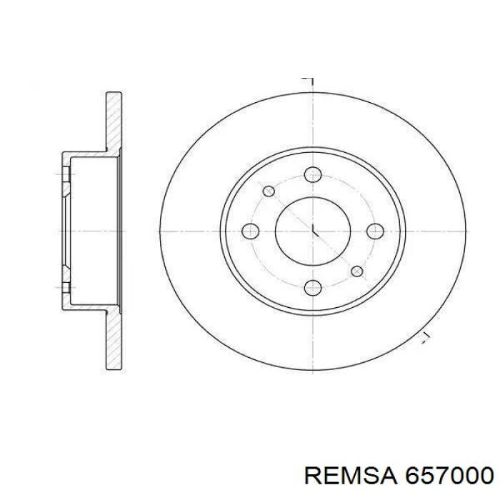 Диск гальмівний задній Remsa 657000
