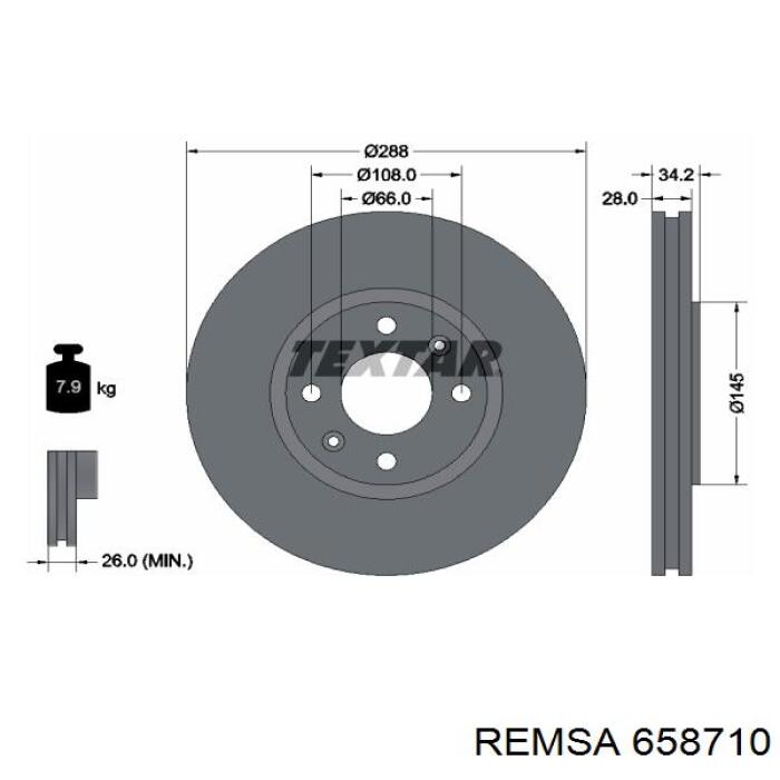 Купити 658710 Remsa Ротор гальмівний