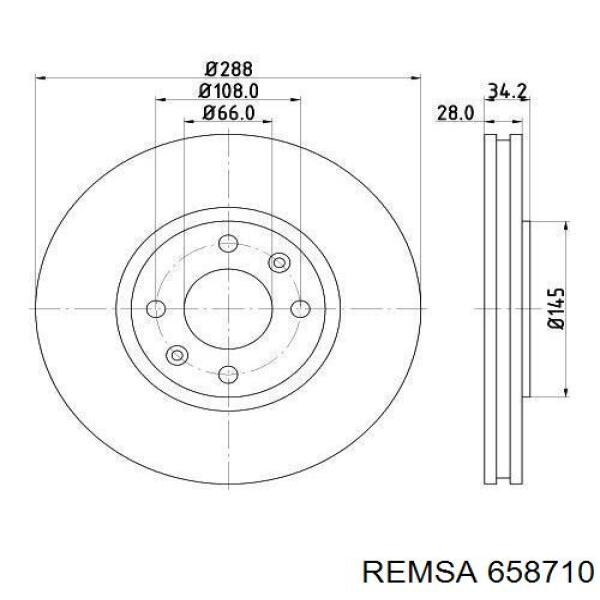 Диск переднього гальма Remsa 658710 ціна, від 37.70 USD