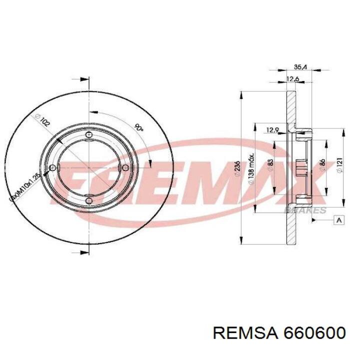 Купити 660600 Remsa Ротор гальмівний
