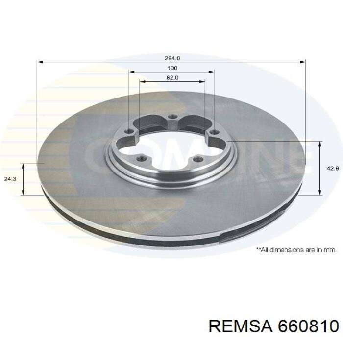 660810 Remsa Гальмо дискове переднє