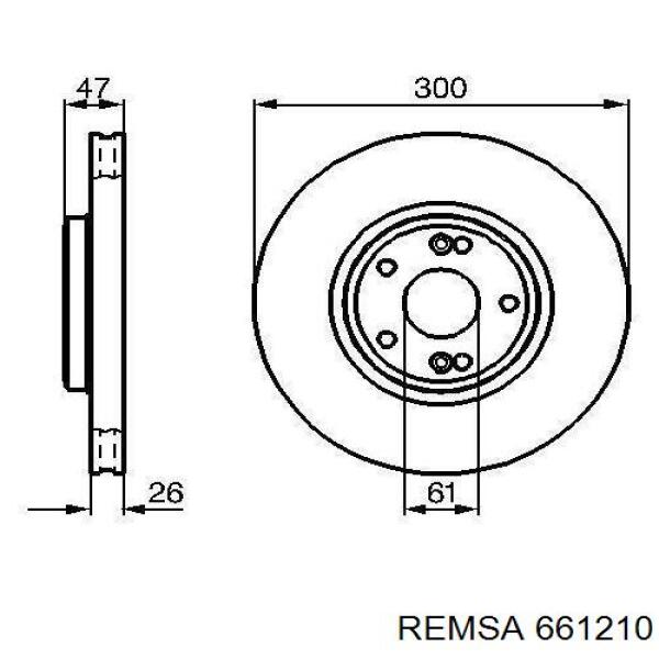 661210 Remsa Гальмо дискове переднє