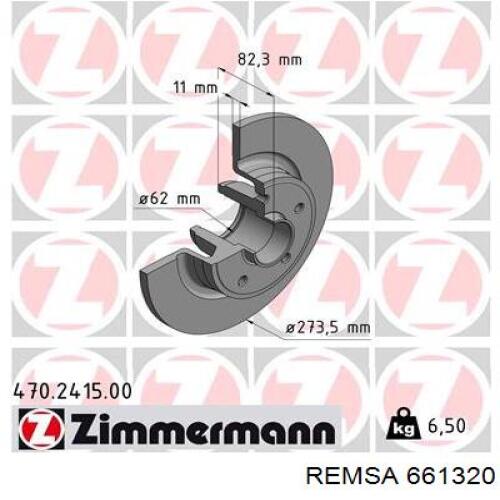 Гальмівні диски 661320 Remsa