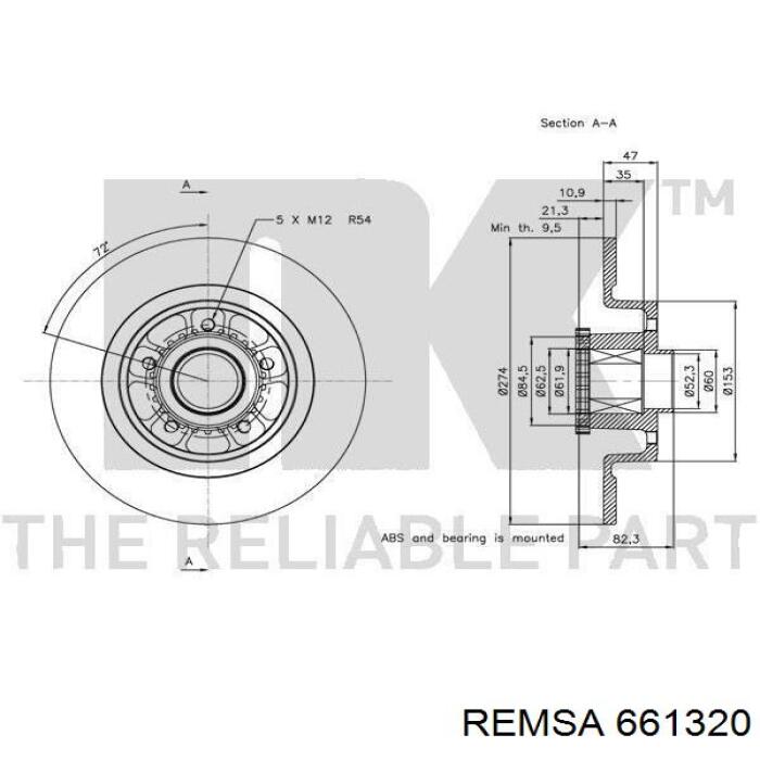 661320 Remsa Дискові гальма