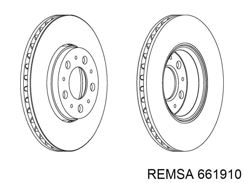 Диск гальмівний передній Remsa 661910