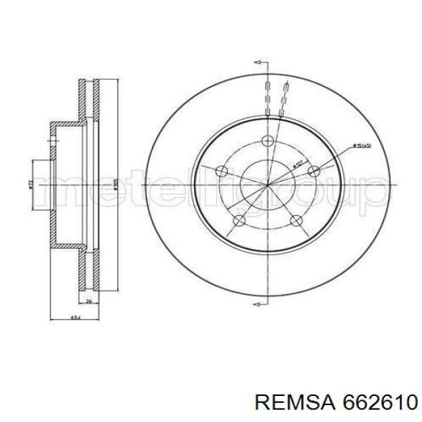 Гальмівні диски передні 662610 Remsa