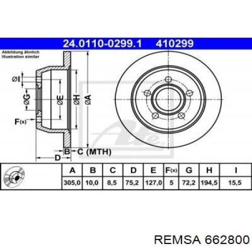 662800 Remsa Дискові гальма