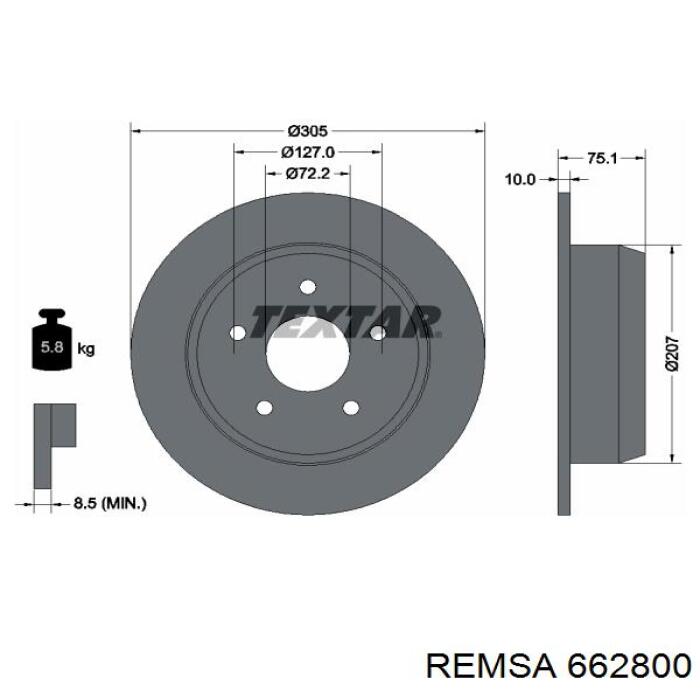 Задні дискові гальма Remsa 662800 ціна, від 38.10 USD