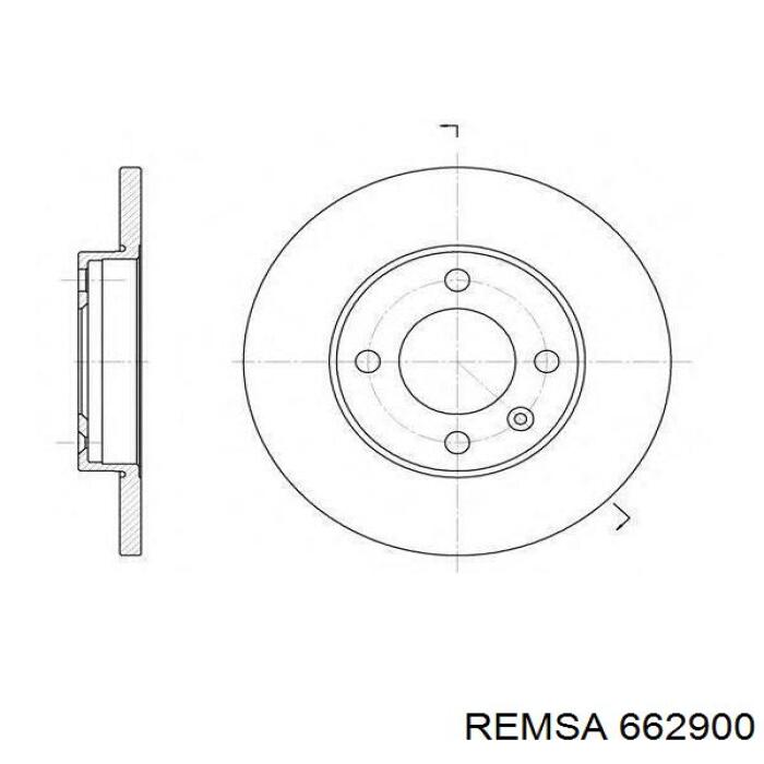 Диск гальмівний задній Remsa 662900