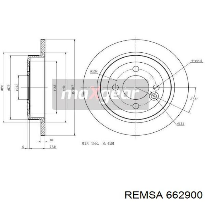 Задні дискові гальма Remsa 662900 ціна, від 28.55 USD