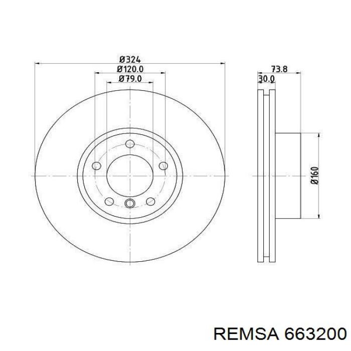 Гальмівні диски 663200 Remsa