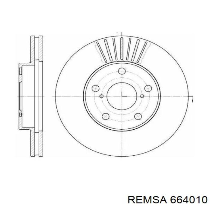 Диск гальмівний передній 664010 Remsa