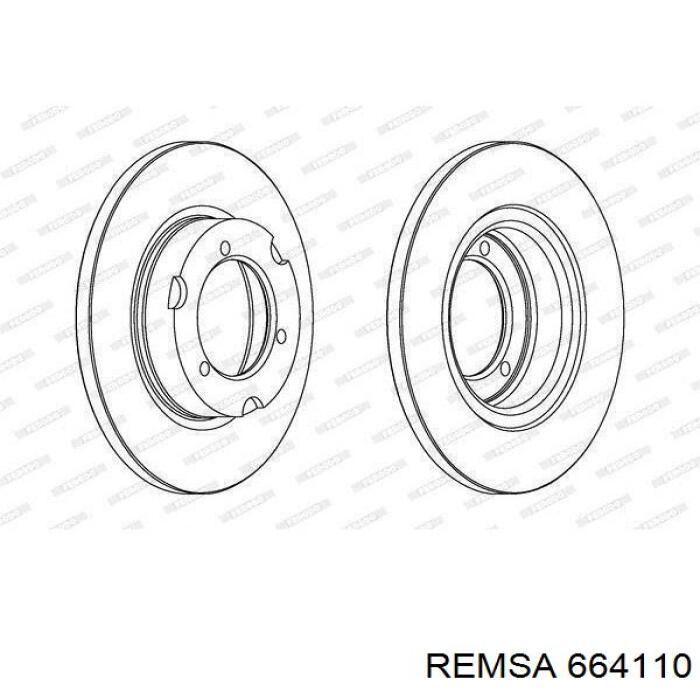 Диск переднього гальма Remsa 664110 ціна, від 34.19 USD
