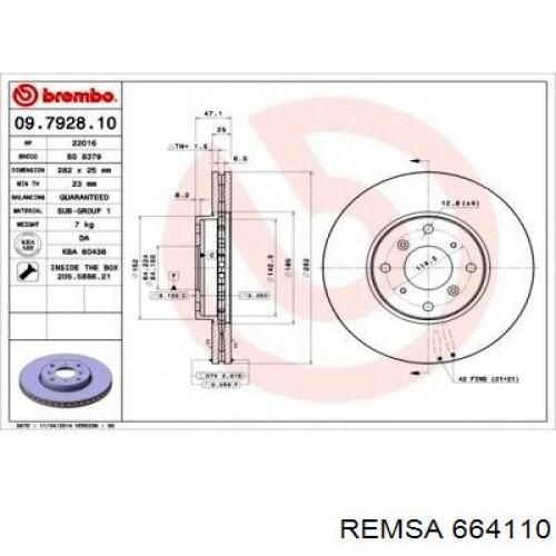 Купити 664110 Remsa Ротор гальмівний