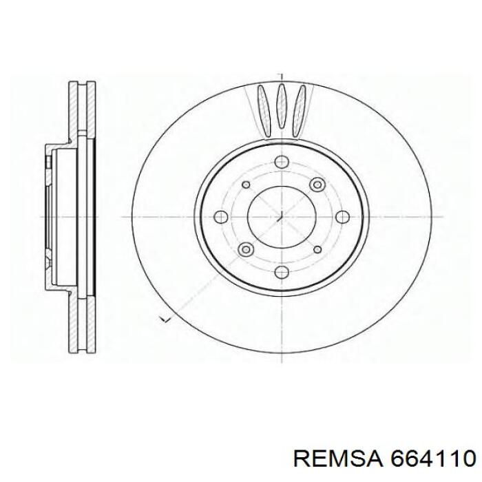 Диск гальмівний передній 664110 Remsa