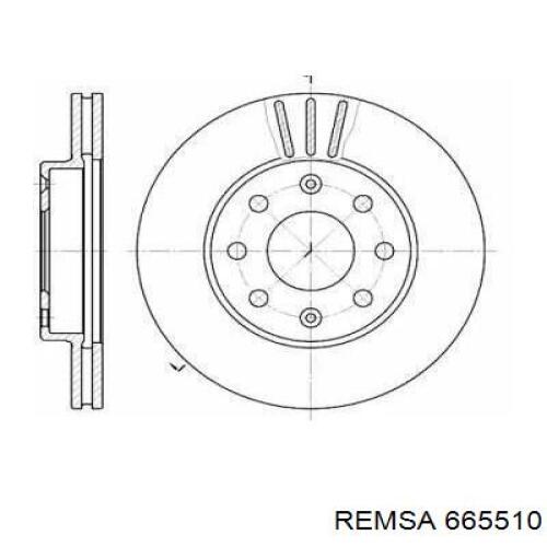 665510 Remsa диск гальмівний передній