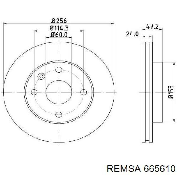 665610 Remsa Гальмо дискове переднє