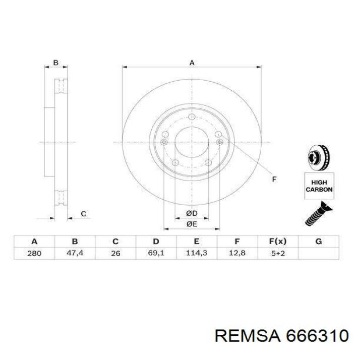 Купити 666310 Remsa Ротор гальмівний