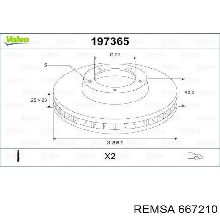 Диск гальмівний передній Remsa 667210