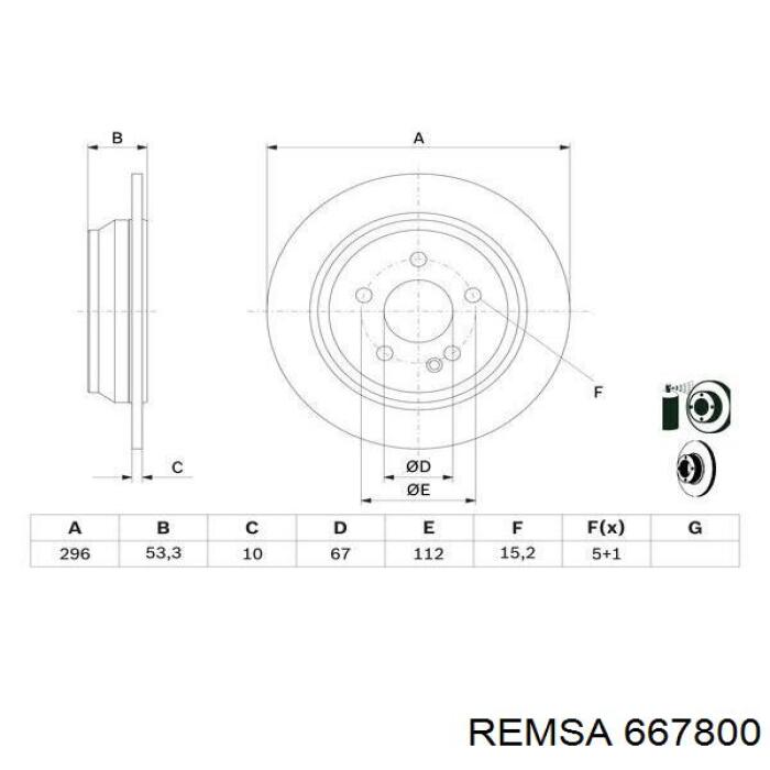 Задні дискові гальма Remsa 667800 ціна, від 35.54 USD