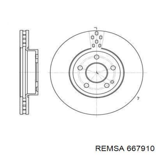 Диск гальмівний передній Remsa 667910
