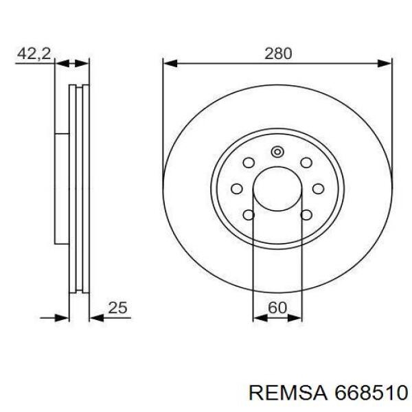 Диск гальмівний передній 668510 Remsa