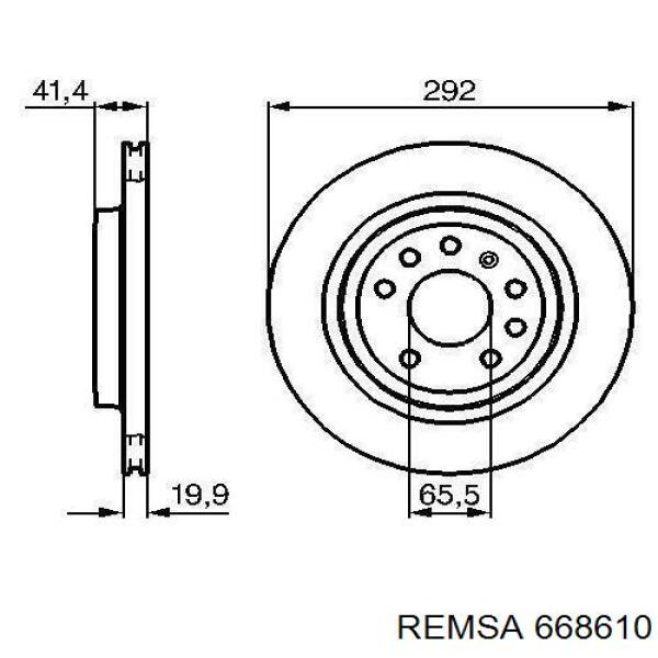 668610 Remsa диск гальмівний задній