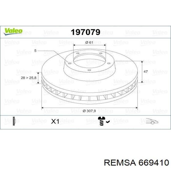 Купити 669410 Remsa Ротор гальмівний