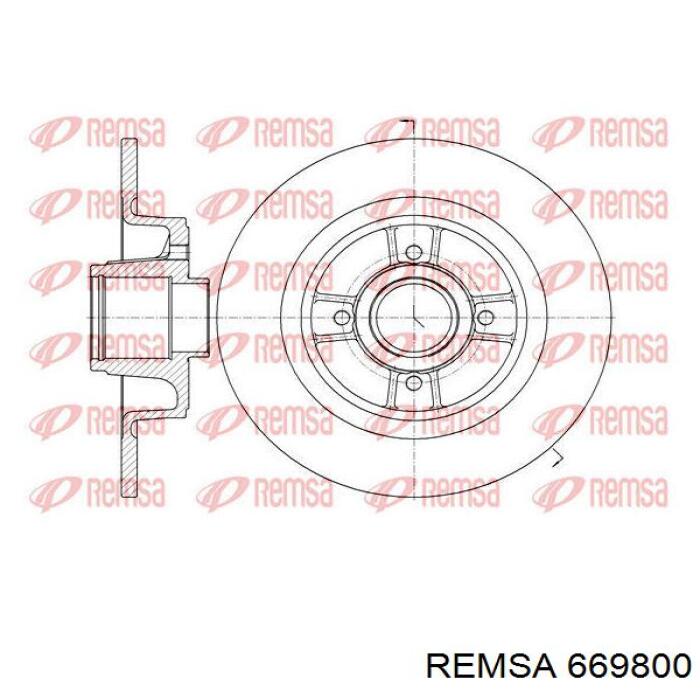 669800 Remsa диск гальмівний задній