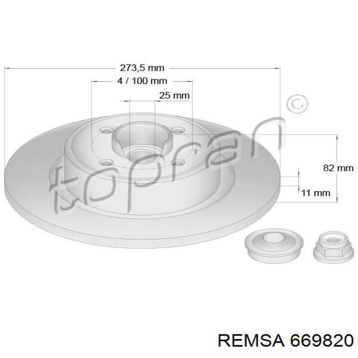 Гальмівні диски 669820 Remsa