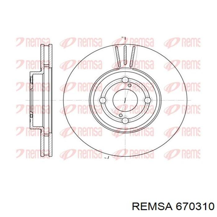 670310 Remsa диск гальмівний передній
