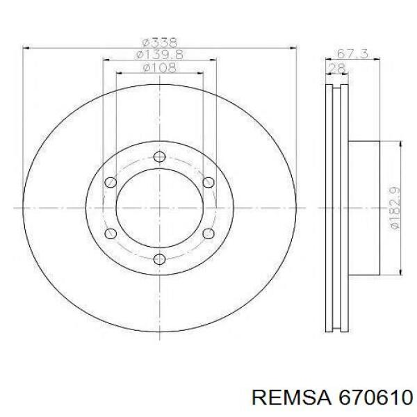 Гальмівні диски передні 670610 Remsa